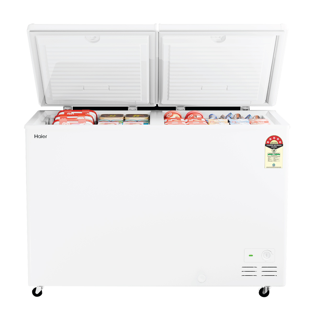 Haier Deep Freezer 355L, Hard Top Convertible Double Door (White)